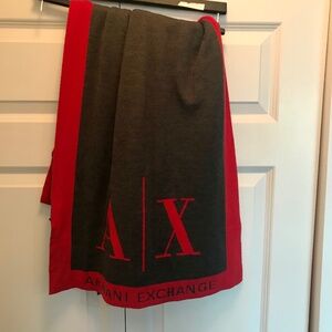 Armani Exchange knit scarf grey and red Men’s